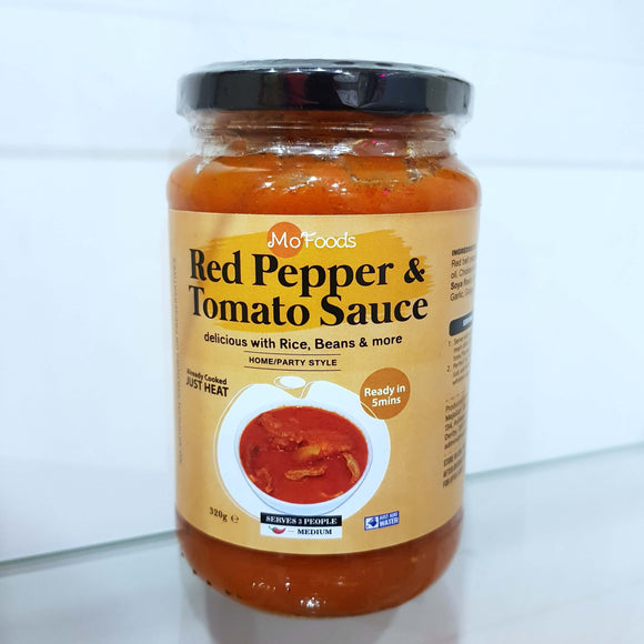 Jar of red pepper and tomato sauce by MoFoods UK